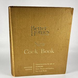 Vtg Better Homes And Gardens New Cook Book Souvenir Edition Gold Binder 60s
